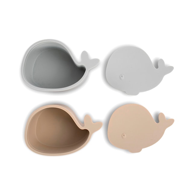 Produktbild 2 för Snackslådor 2-pack Christian the Whale Pärlblå Filibabba