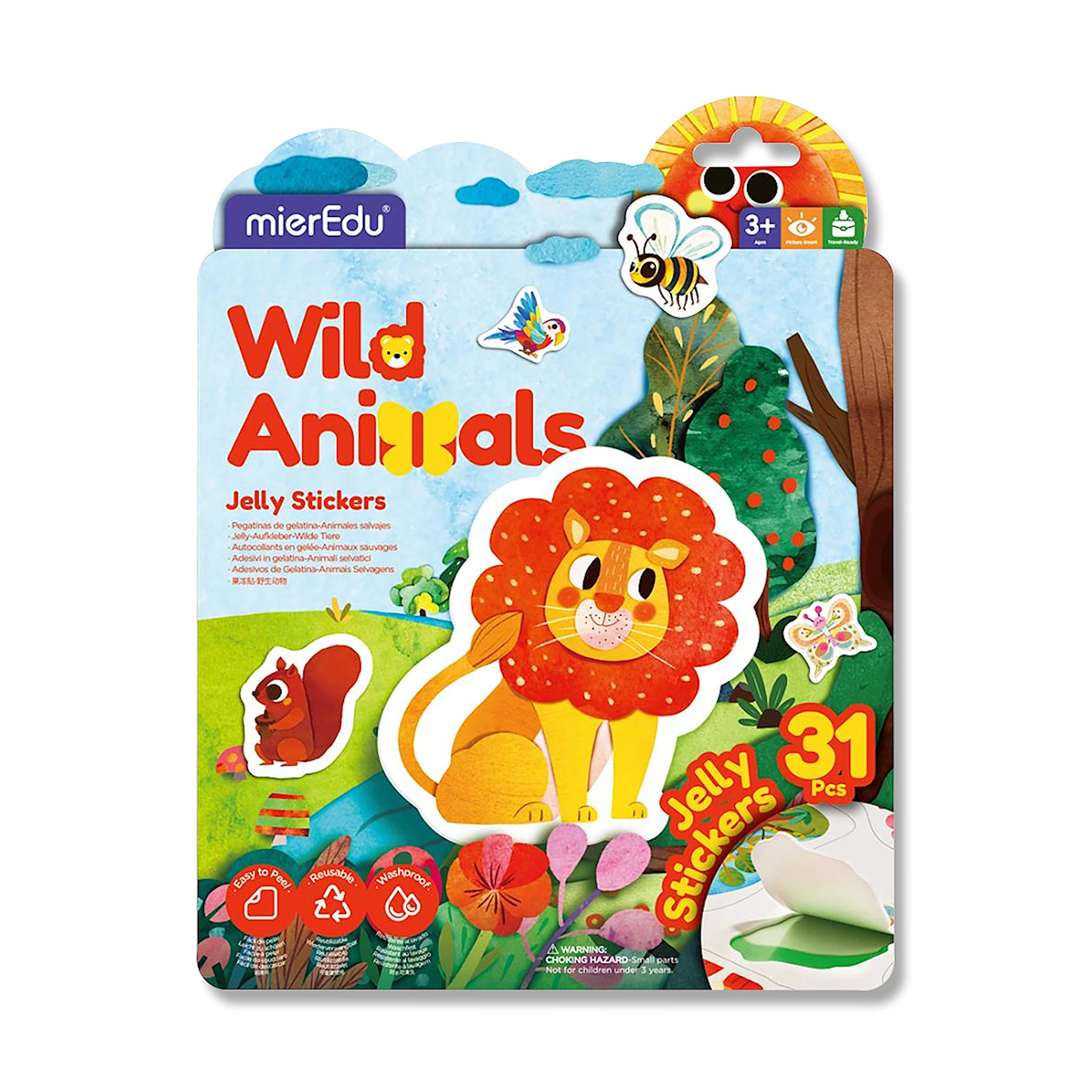 Produktbilde for Jelly Stickers Ville Dyr Gjenbrukbare mierEdu