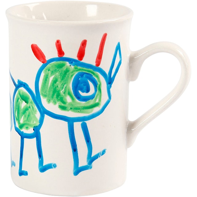 Produktbilde 2 for Krus, H: 10 cm, dia. 7,4 cm, 245 ml, hvit, 1 stk.