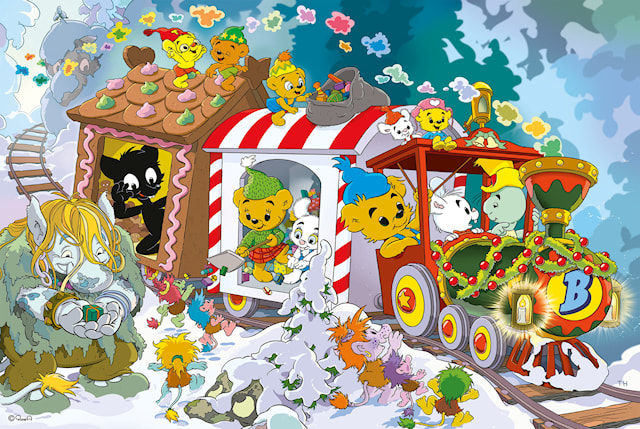 Produktbild 2 för Pussel Bamses Jul 100 bitar, Kärnan