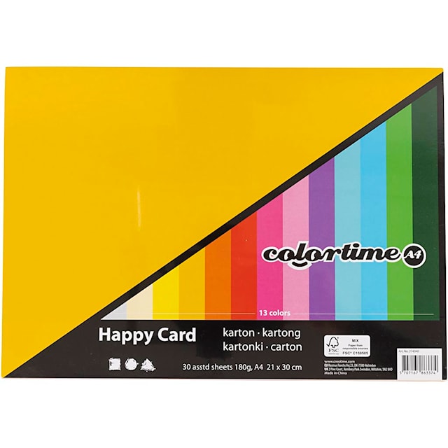 Produktbild 3 för Kartong Vårfärger A4 180g 30-pack