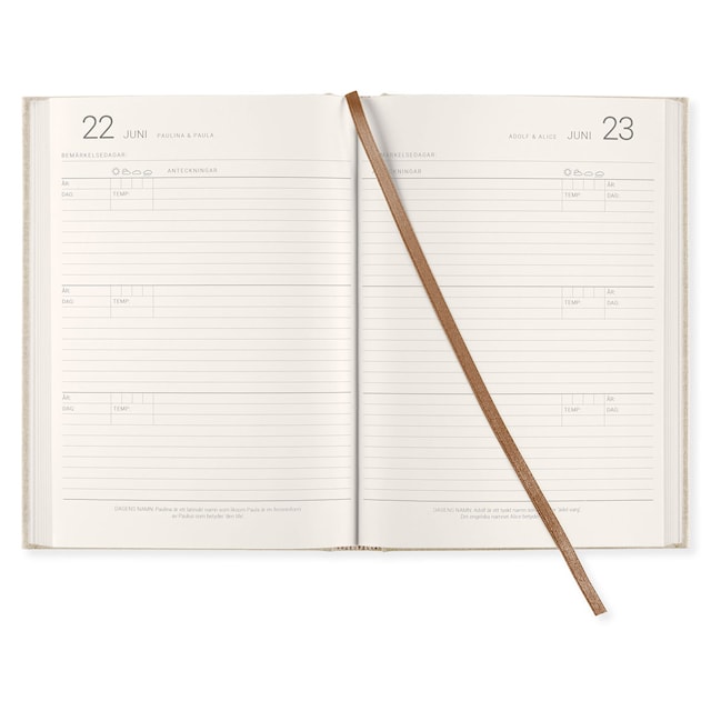 Produktbild 2 för 3-Års Dagbok A5 Rough Linen Paperstyle