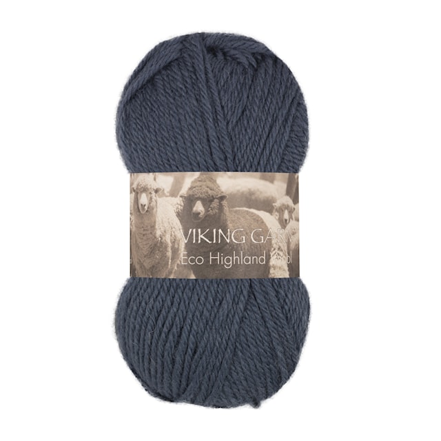 Highland Eco Wool Garn 50 g Jeansblå 227 Viking Garn