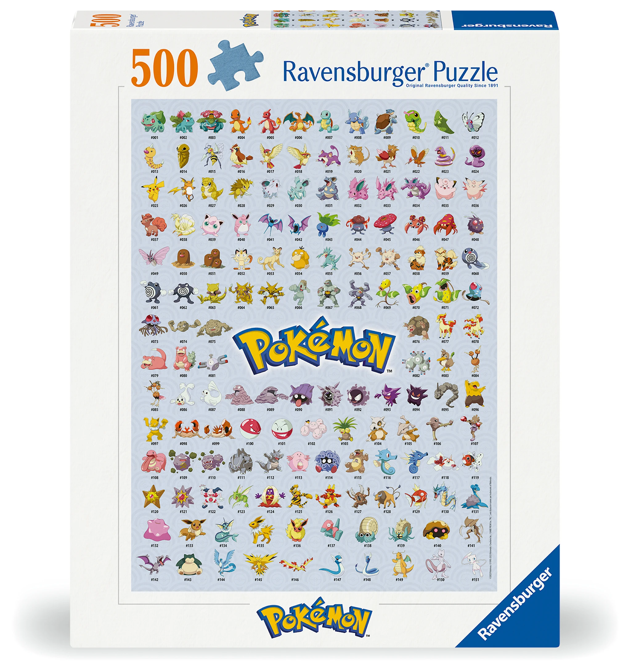 Produktbilde for Pokémon – The First 151! Puslespill 500 brikker, Ravensburger