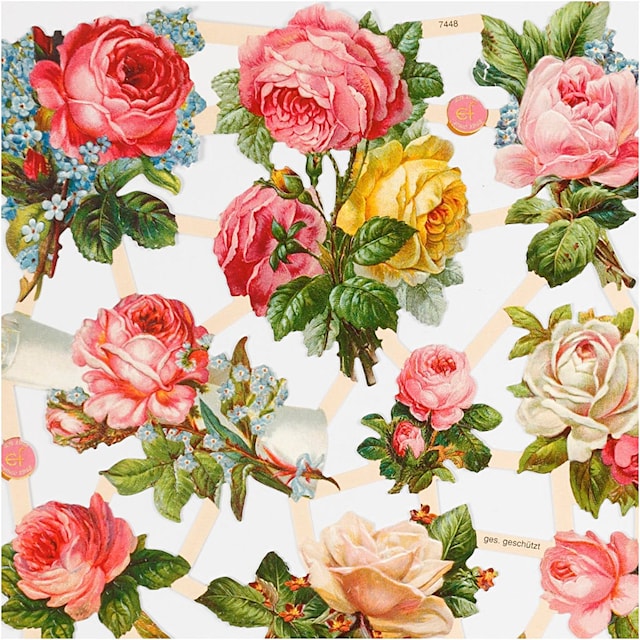 Produktbild 3 för Bokmärken Rosor rosa 16,5 x 23,5 cm 2 ark