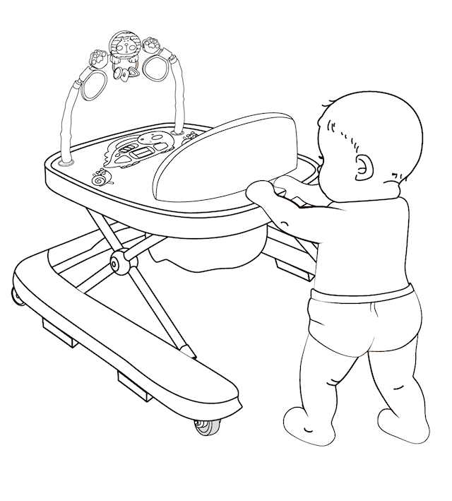 Produktbild 4 för Lära-Gå-Stol Simba 4i1 Blå, Inovi