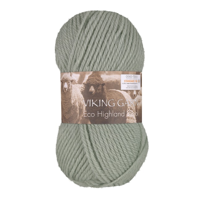 Eco Highland Wool Garn 50 g Blekt ljusgrön 235 Viking Garn