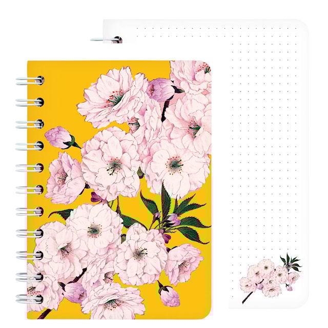 Produktbilde 1 for Notisblokk Spiral A6 Cherry Blossom Gul Cedon
