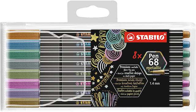 STABILO Pen 68 Metallic 8/fp, Kuitukärkikynä,