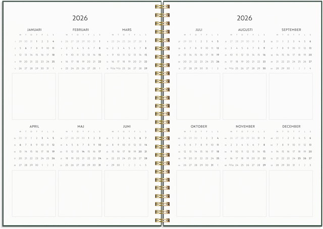 Produktbild 2 för Kalender 2026 A5 Life Planner Do more Grön Burde