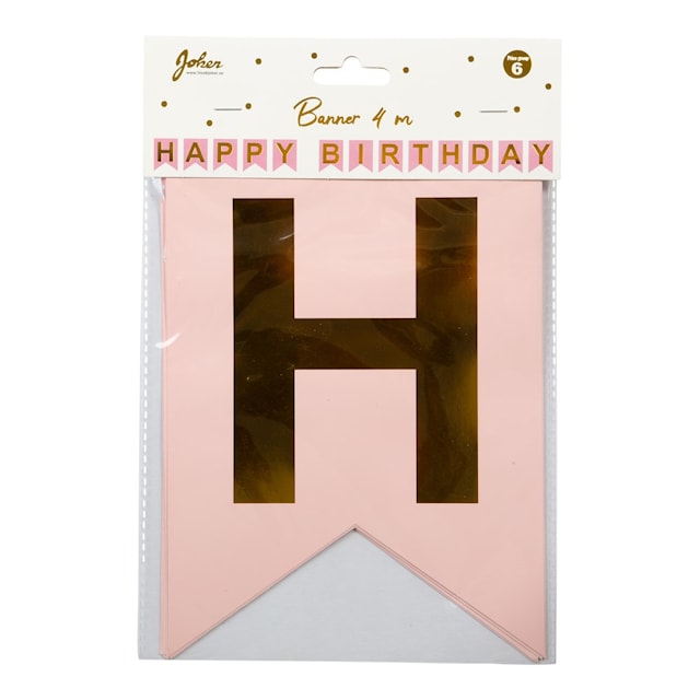 Produktbilde 2 for Flag Banner Happy Birthday Pink