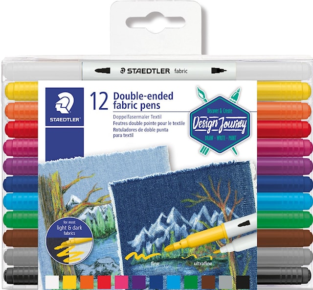 Produktbild 1 för Textilpenna dubbelspets 12-p Design Journey Staedtler