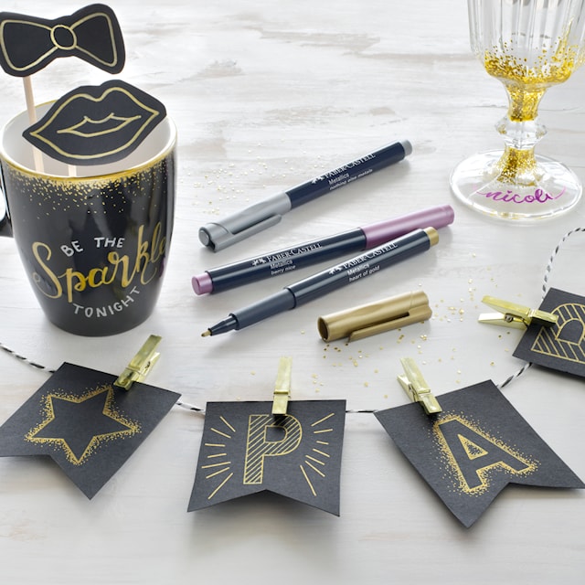 Produktbilde 2 for Metallics 6 tusjer Faber-Castell