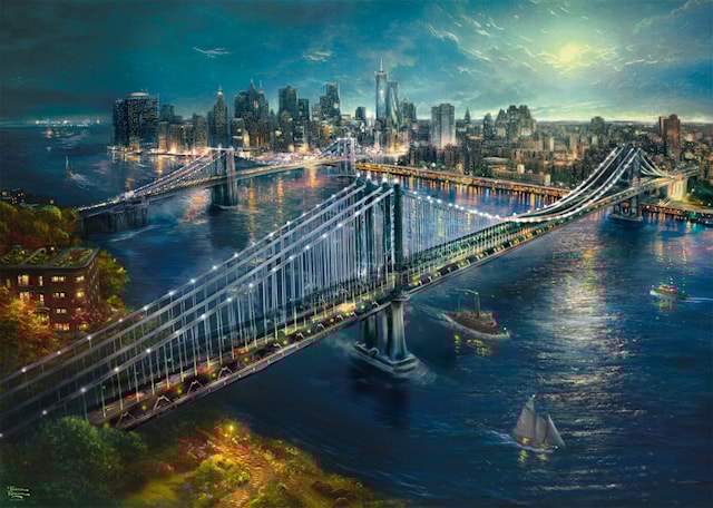 Produktbilde 2 for Bridge over Manhattan Thomas Kinkade Pussel 2000 bitar, Schmidt