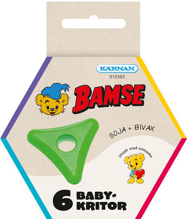 Bamse Babykritor av soja och bivax 6-pack Kärnan