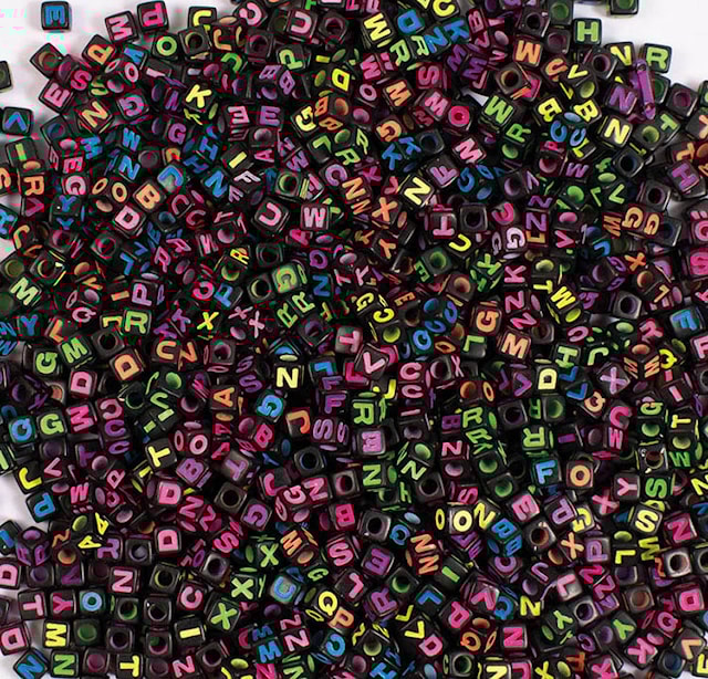 Produktbilde 1 for Bokstavperler neonfarger Playbox