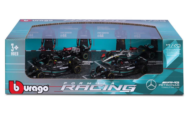 Produktbild 1 för F1 Mercedes-AMG 4-pack British Gp Lewis Hamilton 1:43 Buraggo