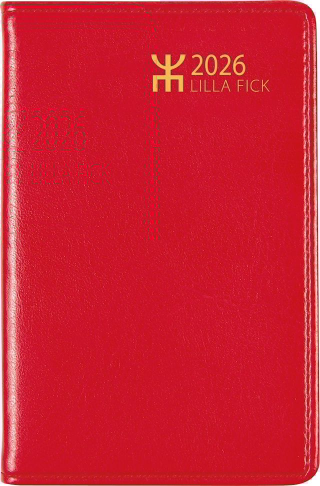 Produktbild 1 för Kalender Lilla Fick 2026 Röd Almanacksförlaget