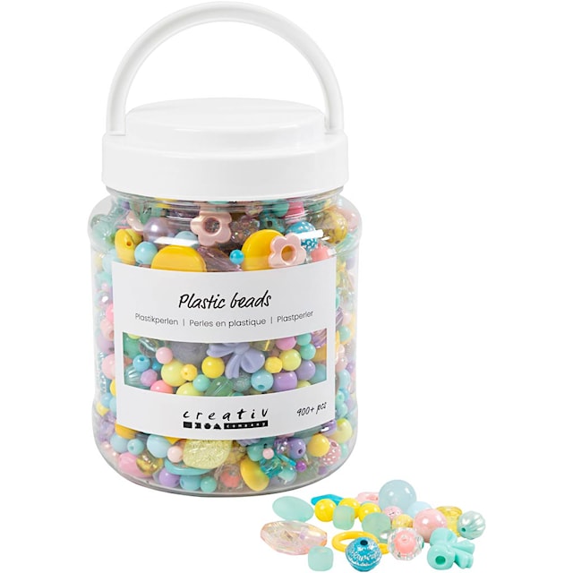 Produktbild 1 för Pärlmix - Pastellpärlor i förvaringsburk 900-p, Creativ Company