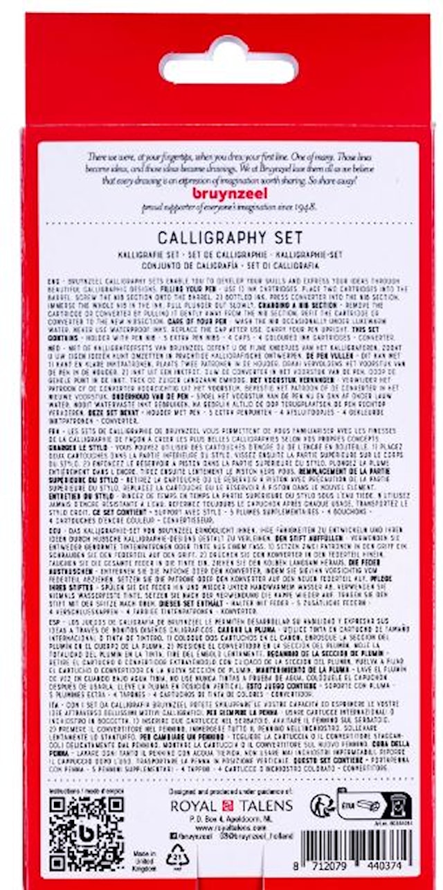 Produktbilde 2 for Kalligrafisett 14 deler Bruynzeel