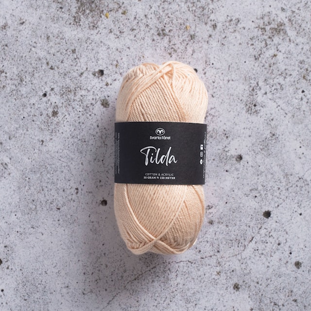 Tilda Garn Bomullsmix 50 g ljus aprikos 506 Svarta Fåret