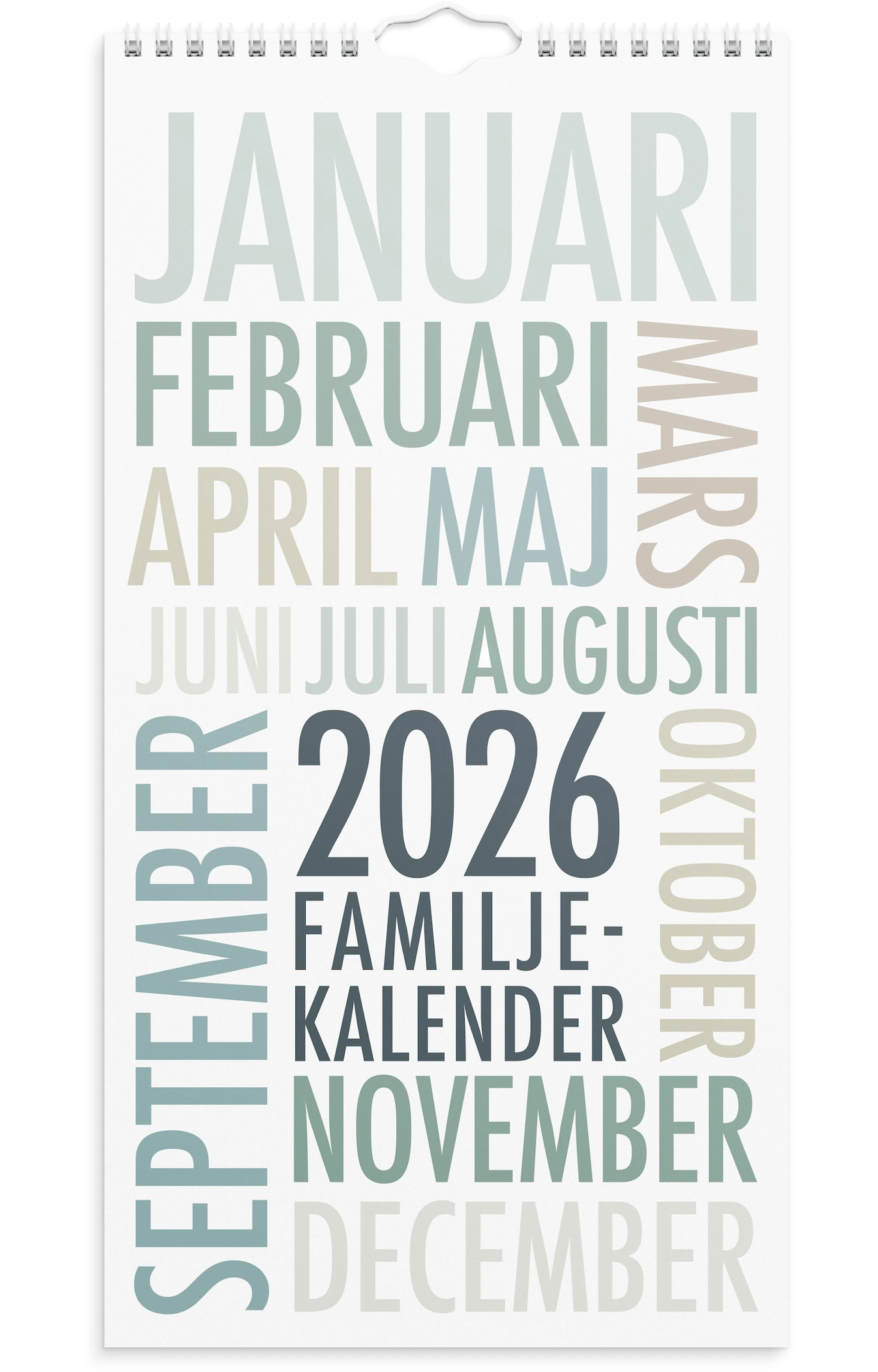 Produktbilde for Familjekalender 2026 TrendArt 220x430 mm Burde