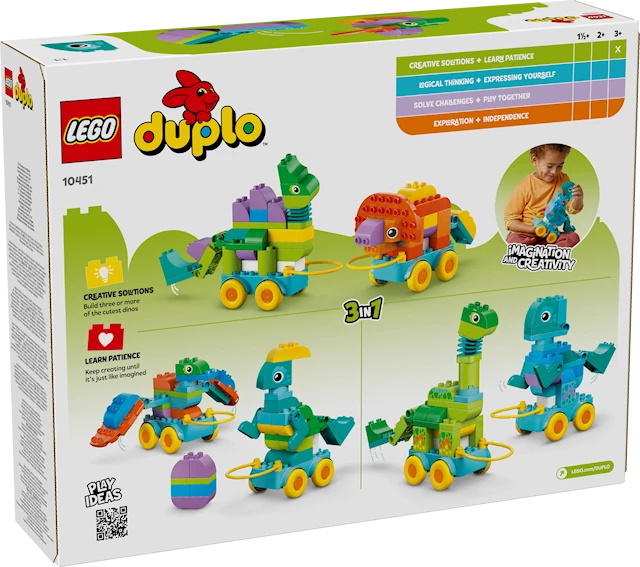 Tuotekuva 4 - Dinosauruksia pyörien päällä – 3in1-setti LEGO® DUPLO Town (10451)