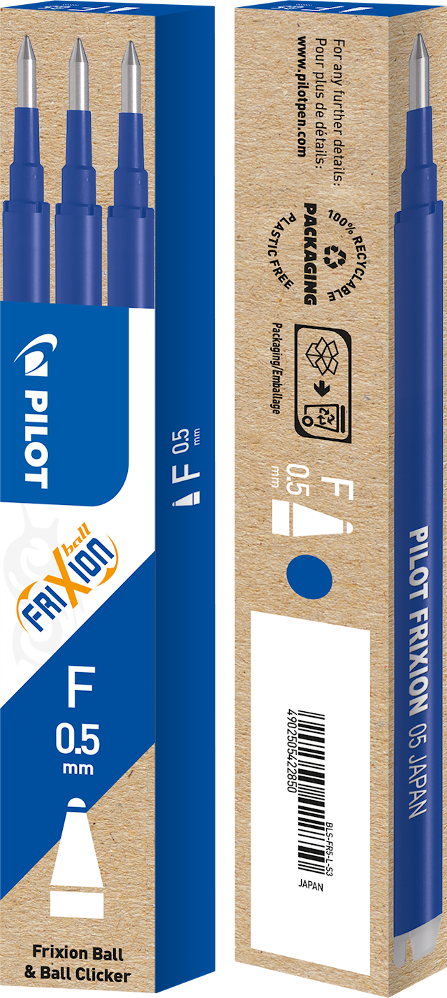 Produktbild 2 för Refill Frixion Ball Clicker 0,5 Blå 3-p, Pilot