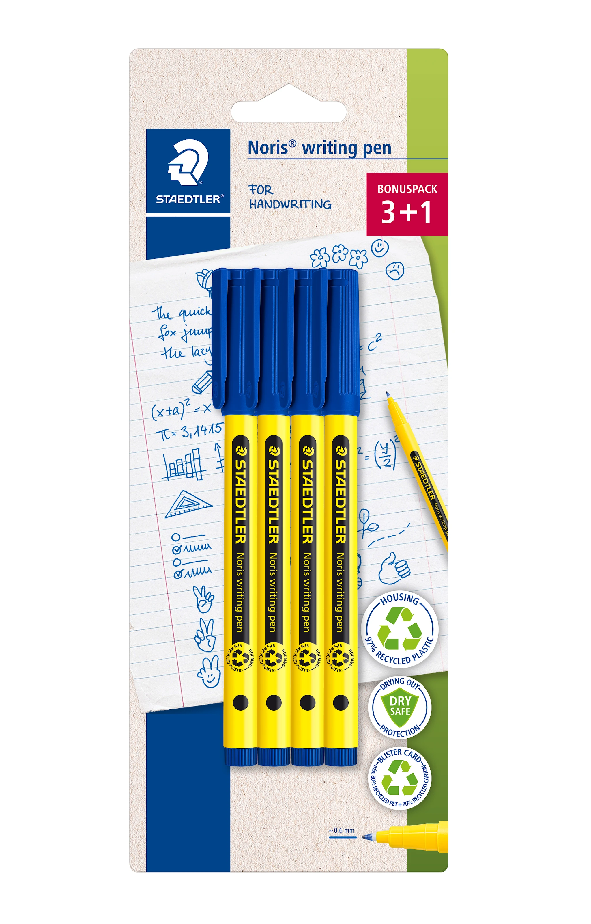 Tuotekuva ille Noris Fineliner Writing Sininen 4-pack Staedtler