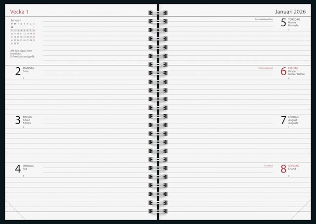 Produktbild 2 för Kalender 2026 Dagbok Starry Night Almanacksförlaget