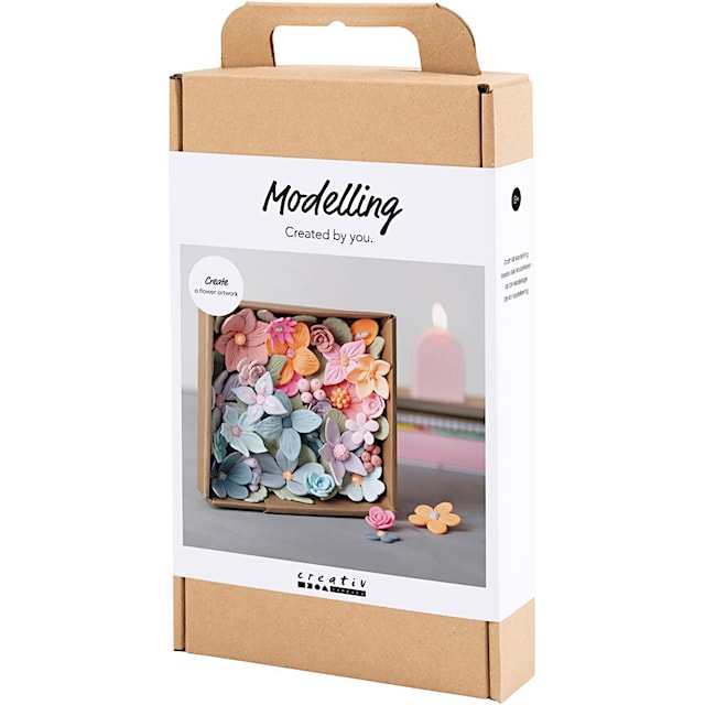 Produktbilde 3 for DIY Kit Modellering, Blomster, pastellfarger, 1 pk.