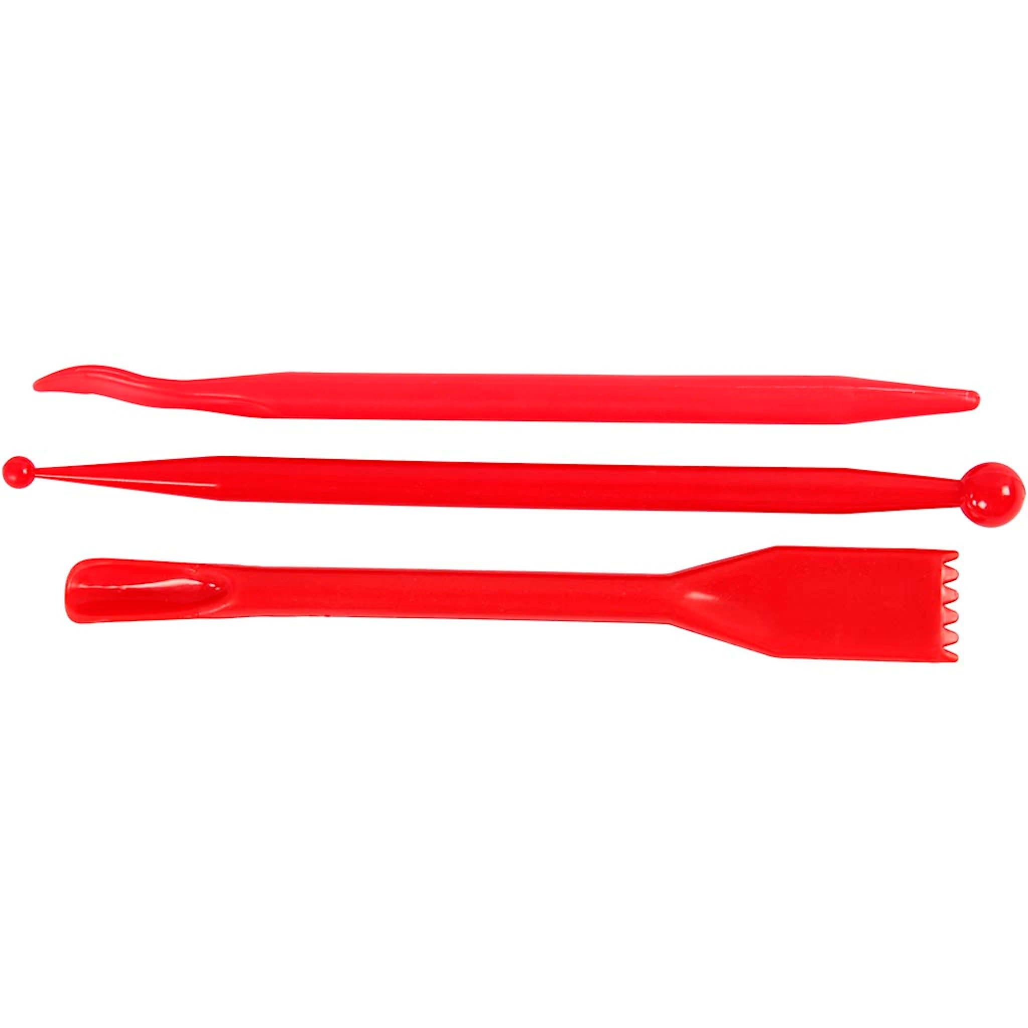 Tuotekuva ille Muovailutyökalut, Pit. 14,5 cm, punainen, 3 kpl/ 1 pkt