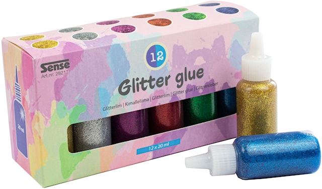 Glitterlim På Flaske 12-p Sense