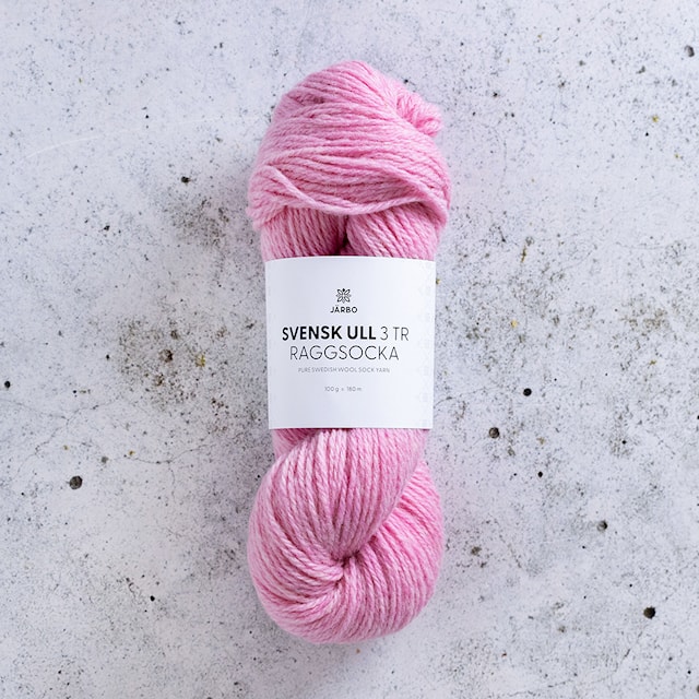Svensk Ull 3tr Raggsocka 100 gr Rosendal Pink 217 Järbo