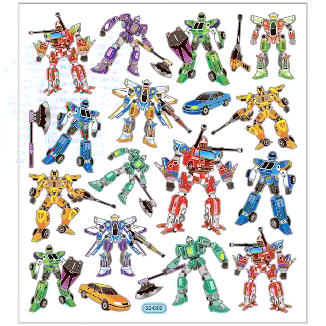 Produktbilde 1 for Klistremerker, transformers, ark 15x16,5 cm, ca. 19 stk., 1 ark