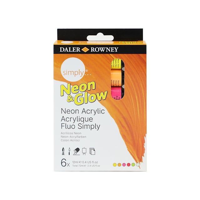 Produktbild 2 för Akrylfärg Neonfärger 6x12 ml Daler-Rowney