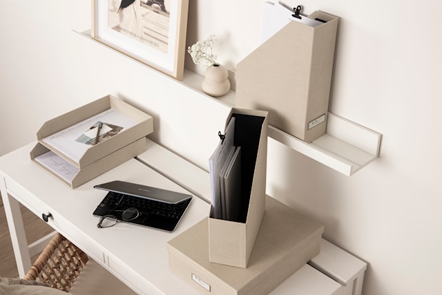 Tuotekuva 4 - Suuri Toimistotarvikkeiden Säilytyssetti Linen 5 osaa Bigso Box of Sweden