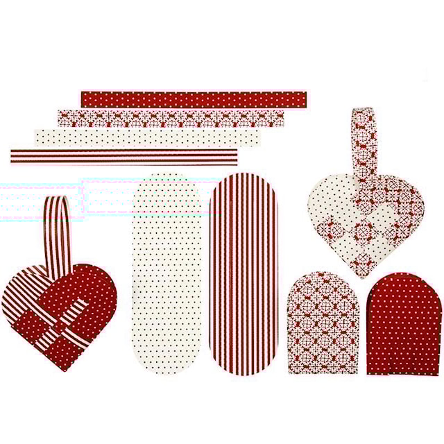 Produktbild 1 för Julhjärtan materialset flätade hjärtan 8 styck