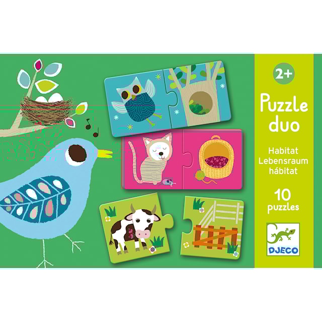 Tuotekuva 2 - Duo Puzzle Animal Nest 10 palapeliä 2 palaa, Djeco