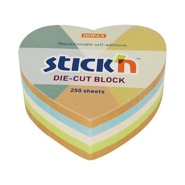 Muistikuutio Sydän Kierrätetty 67x67 mm Stick'n