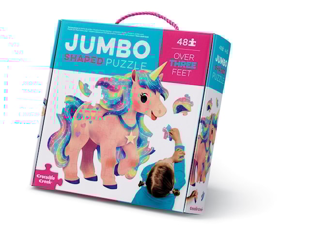 Produktbild 1 för Enhörning Jumbopussel Barnpussel 48 Bitar Crocodile Creek