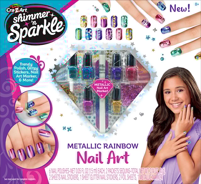 Produktbild 2 för Sparkle Metallic Rainbow Nail Art Shimmer N Sparkle