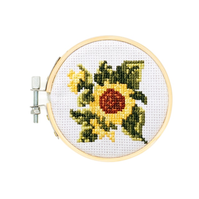 Produktbild 1 för Broderikit Mini Korsstygn Solros Kikkerland