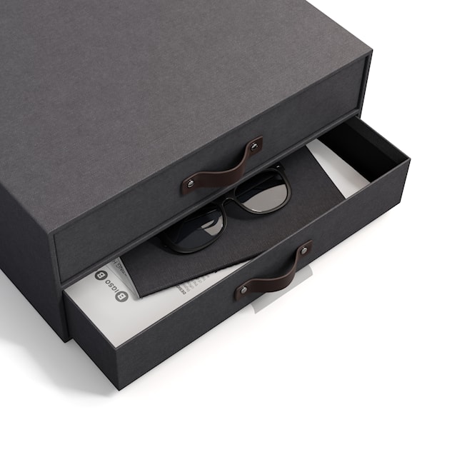 Produktbild 2 för Skrivbordsbyrå med 2 lådor håller A4 Black Bigso Box of Sweden