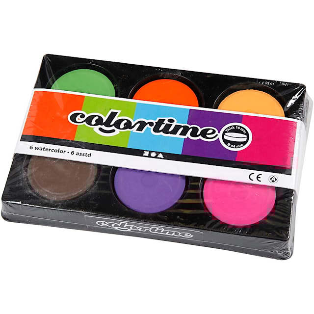 Tuotekuva 3 - Vesivärinapit ja paletit, halk. 44 mm, kork. 16 mm, Lisävärit, 1set