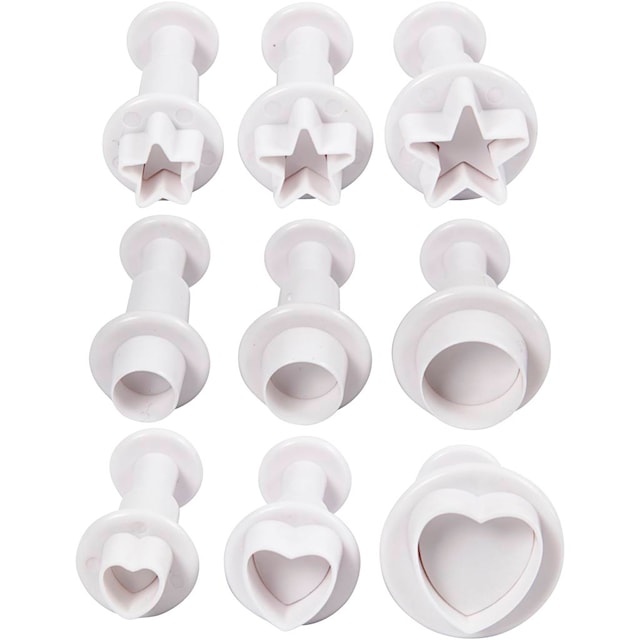 Figurstans Stjärna, Cirkel, Hjärta, Dia. 1,1-3 cm, 9-pack Creativ Company