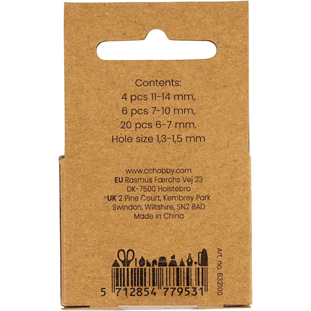 Produktbilde 4 for Voksperler, Oval, dia. 6-14 mm, hullstr. 1,3-1,5 mm, 30 stk./ 1 pk.