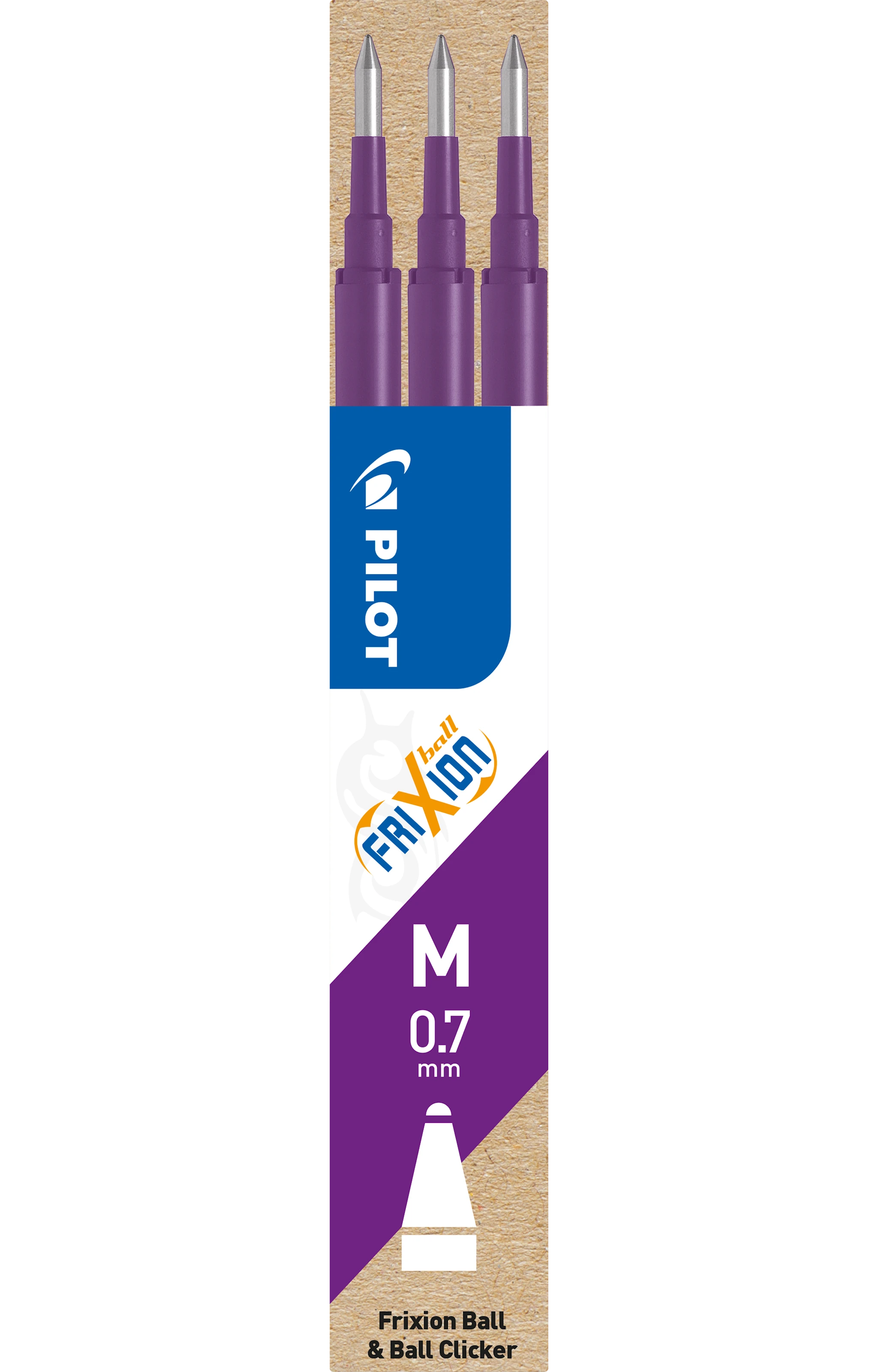 Produktbilde for Patron Refill Frixion 0,7 mm Lilla 3 stk. Pilot