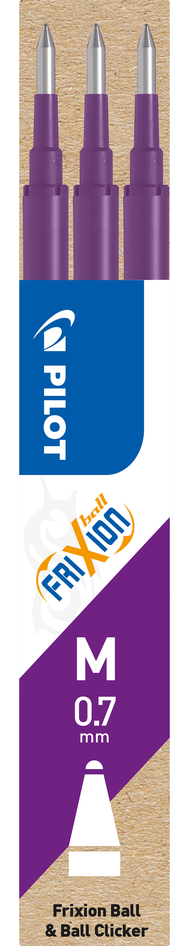 Produktbild 1 för Refill Frixion 0,7 Lila 3-p, Pilot