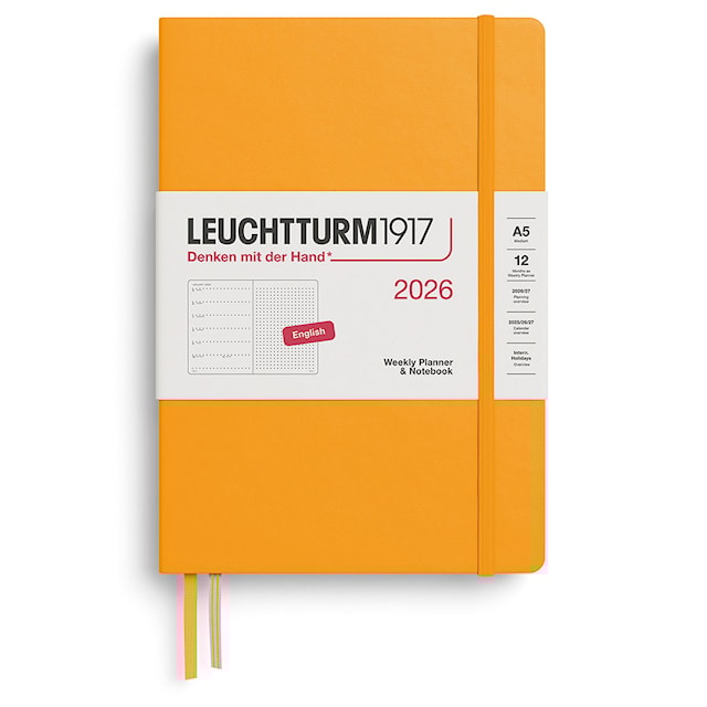 Weekly Planner & Notebook Dotted 2026 A5 Hard Rising Sun Leuchtturm1917